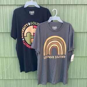 Women’s Men’s Equality & Stronger Together Short Sleeve T-shirts 2-Pack Size XL
